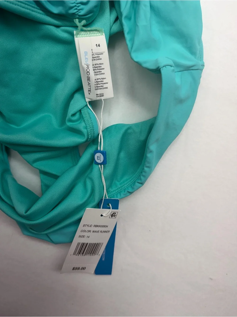 Bleu Rod Beattie Turquoise Bikini Bottoms Size 14